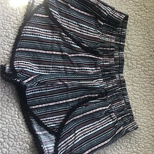 Forever 21 Black and White Striped Athletic Shorts